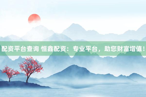配资平台查询 恒鑫配资：专业平台，助您财富增值！