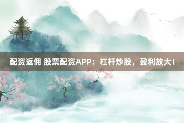 配资返佣 股票配资APP：杠杆炒股，盈利放大！