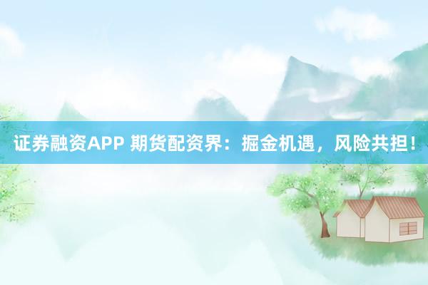 证券融资APP 期货配资界：掘金机遇，风险共担！