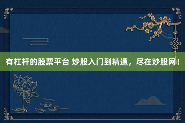 有杠杆的股票平台 炒股入门到精通，尽在炒股网！