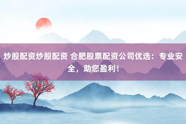 炒股配资炒股配资 合肥股票配资公司优选：专业安全，助您盈利！