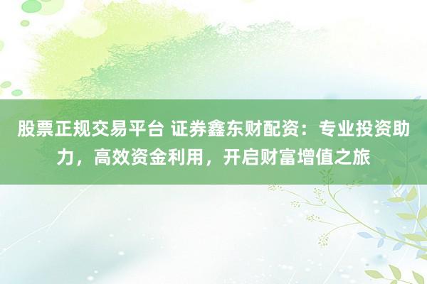 股票正规交易平台 证券鑫东财配资：专业投资助力，高效资金利用，开启财富增值之旅