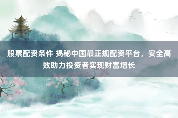 股票配资条件 揭秘中国最正规配资平台,安全高效助力投资者实现财富增长