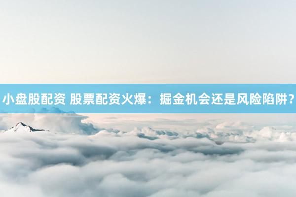 小盘股配资 股票配资火爆：掘金机会还是风险陷阱？